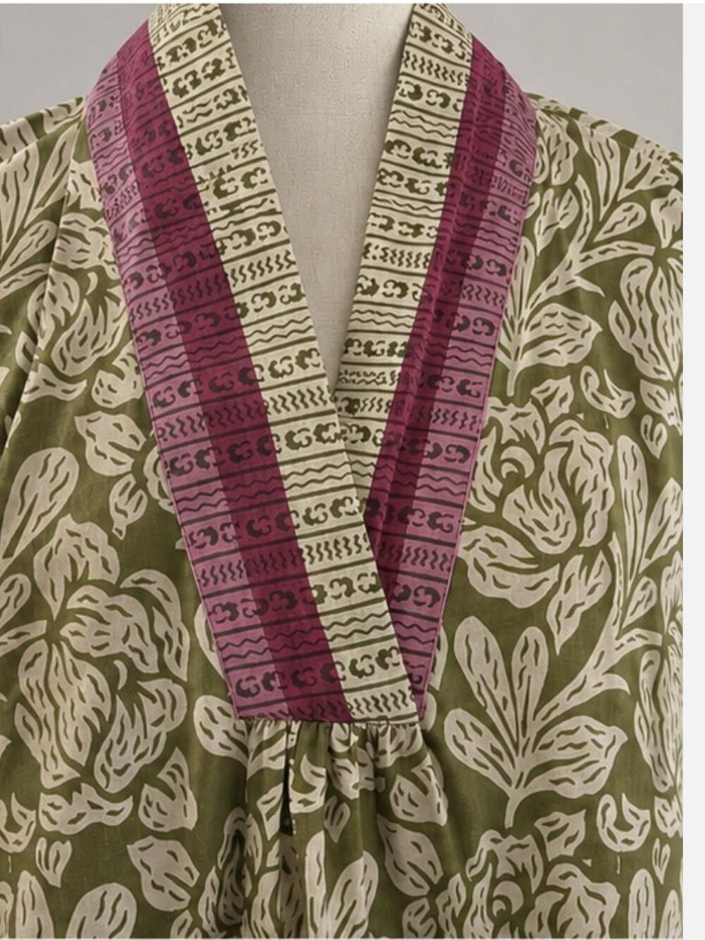 Maxi Dress Geometric Print Wrap Style Artisan Resort Boho Archive Sample